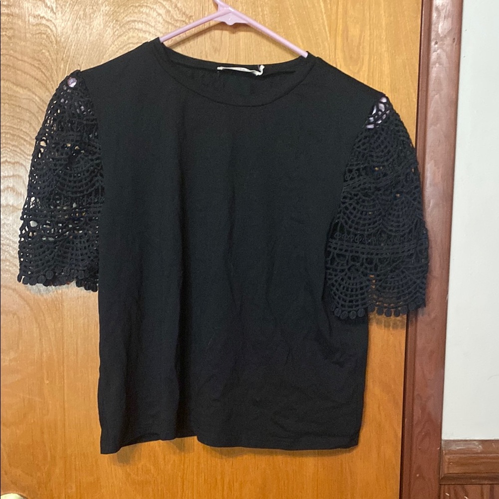 Ellison Black Boxy Embellished Blouse